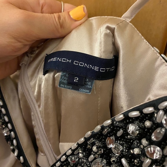 French Connection Blush Beaded Bow Tulle Dress - Picture 7 of 12